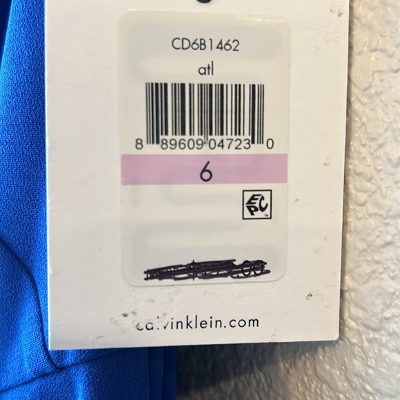 Calvin Klein blue one shoulder long dress size 6 NWT - Picture 5 of 7